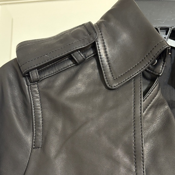 Vince Lamb Leather Cropped Trench - Picture 4 of 14